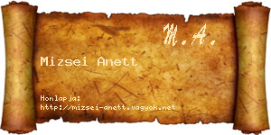 Mizsei Anett névjegykártya