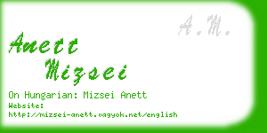 anett mizsei business card